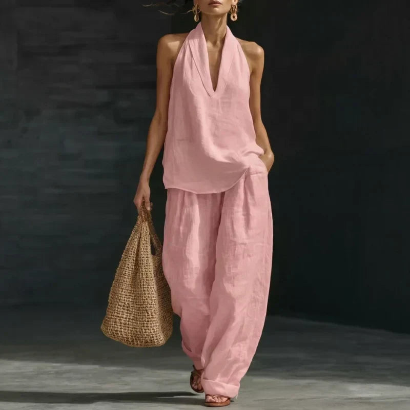 Ainhoa | Two-Piece Set with Linen Texture
