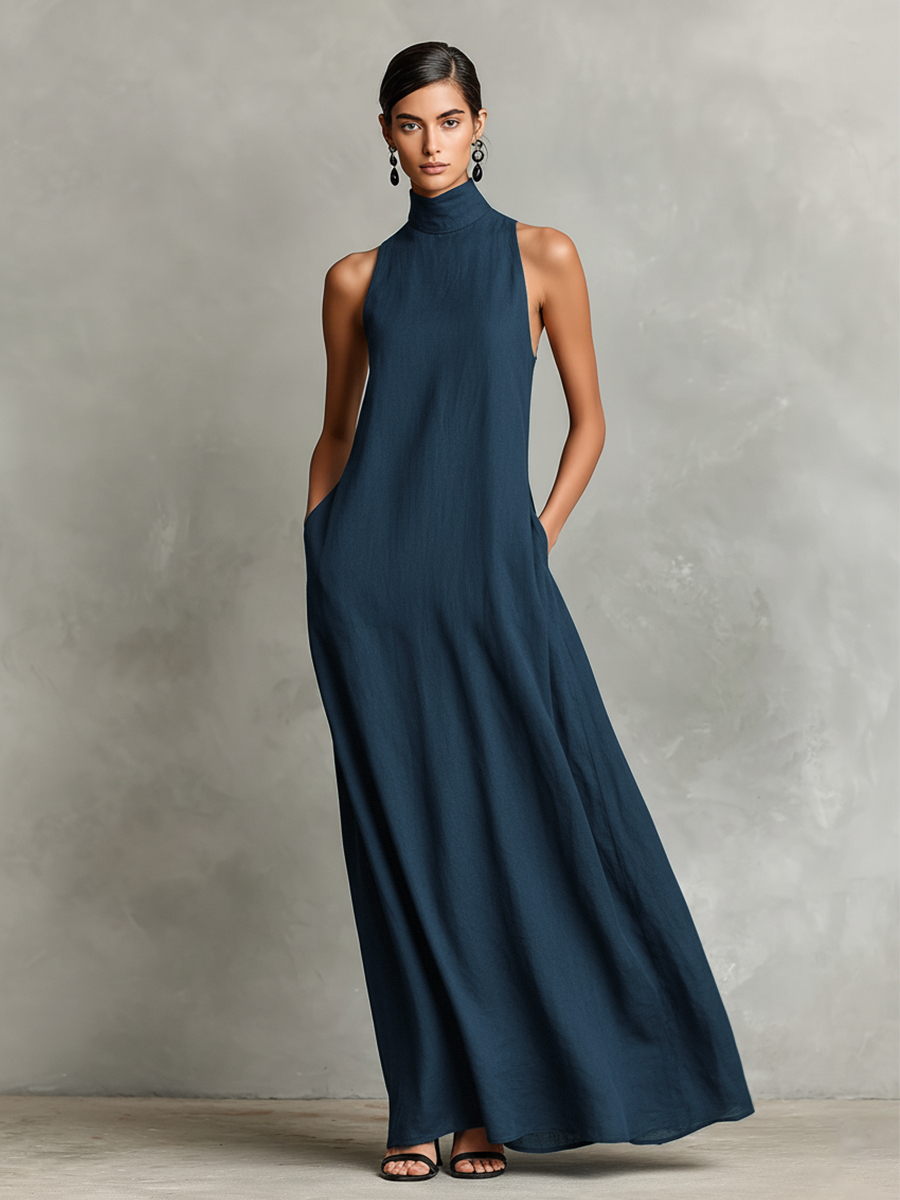 Nerina™ | Elegant Mono Turtleneck Dress