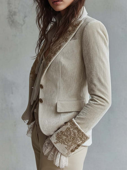 Constance | Ivory Blazer Tailored Embroidery