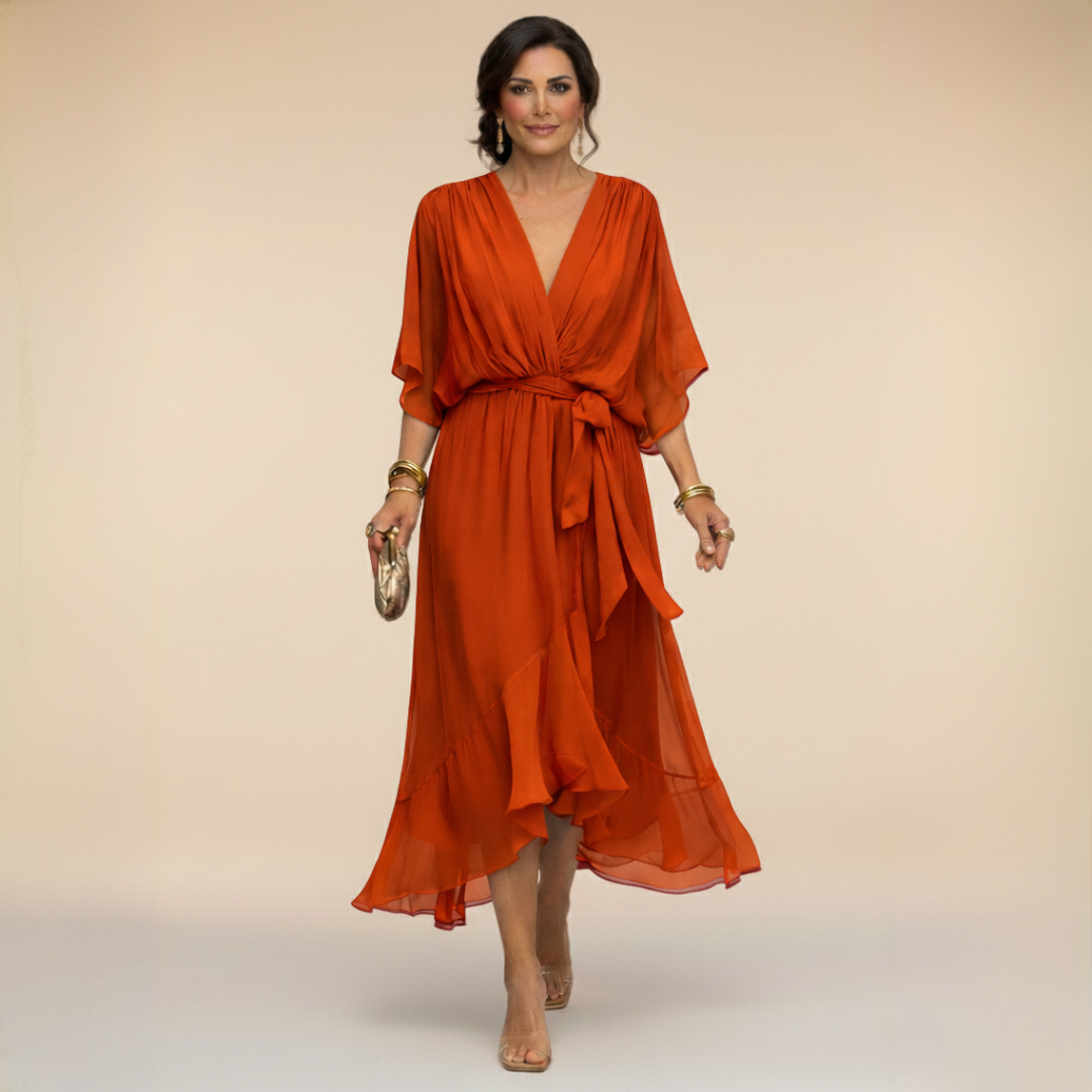 Grace | Chiffon Dress with V-Neck