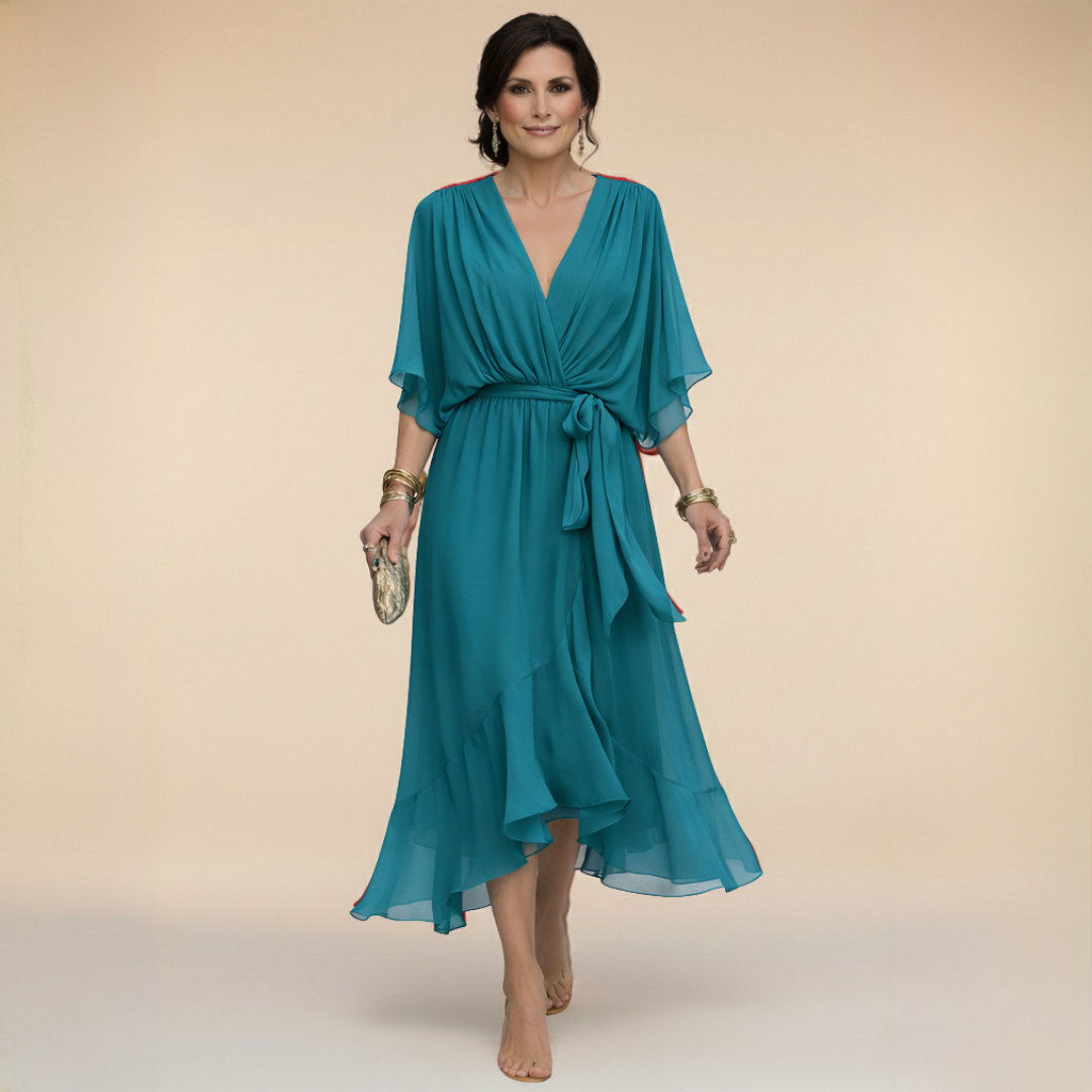 Grace | Chiffon Dress with V-Neck