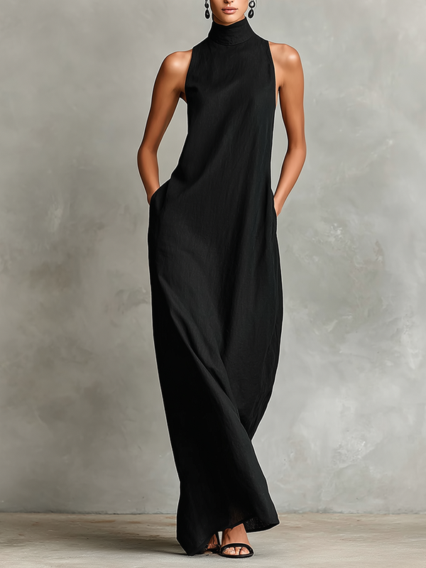 Nerina™ | Elegant Mono Turtleneck Dress