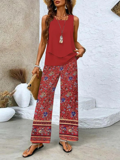 Ovelynra™ | Sleeveless Top and Wide Trousers