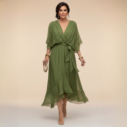 Grace | Chiffon Dress with V-Neck