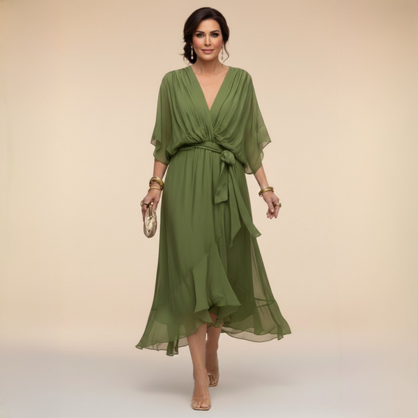 Grace | Chiffon Dress with V-Neck