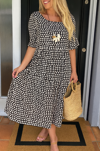 Noémie™ — Elegant Natural Fluid Midi Dress