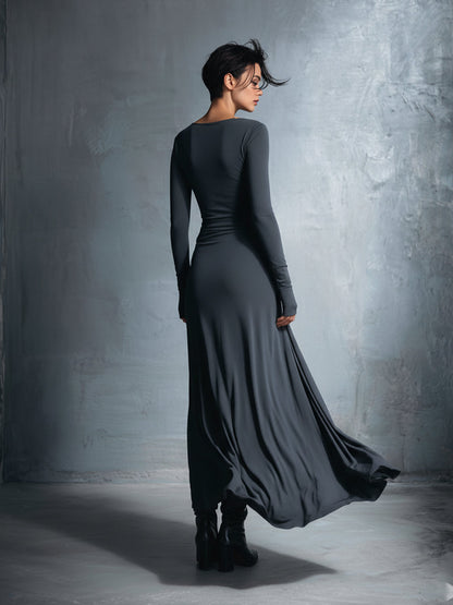 NAOMIE - Side-Knot Wrap Maxi Dress