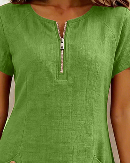Aisley™ | Cotton Dress with Zip Closure