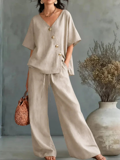 Nora | Button-Front Two-Piece Set