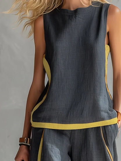 Piper | Contrast-Trim Two-Piece Set