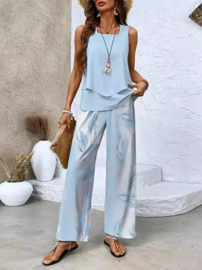 Ovelynra™ | Sleeveless Top and Wide Trousers