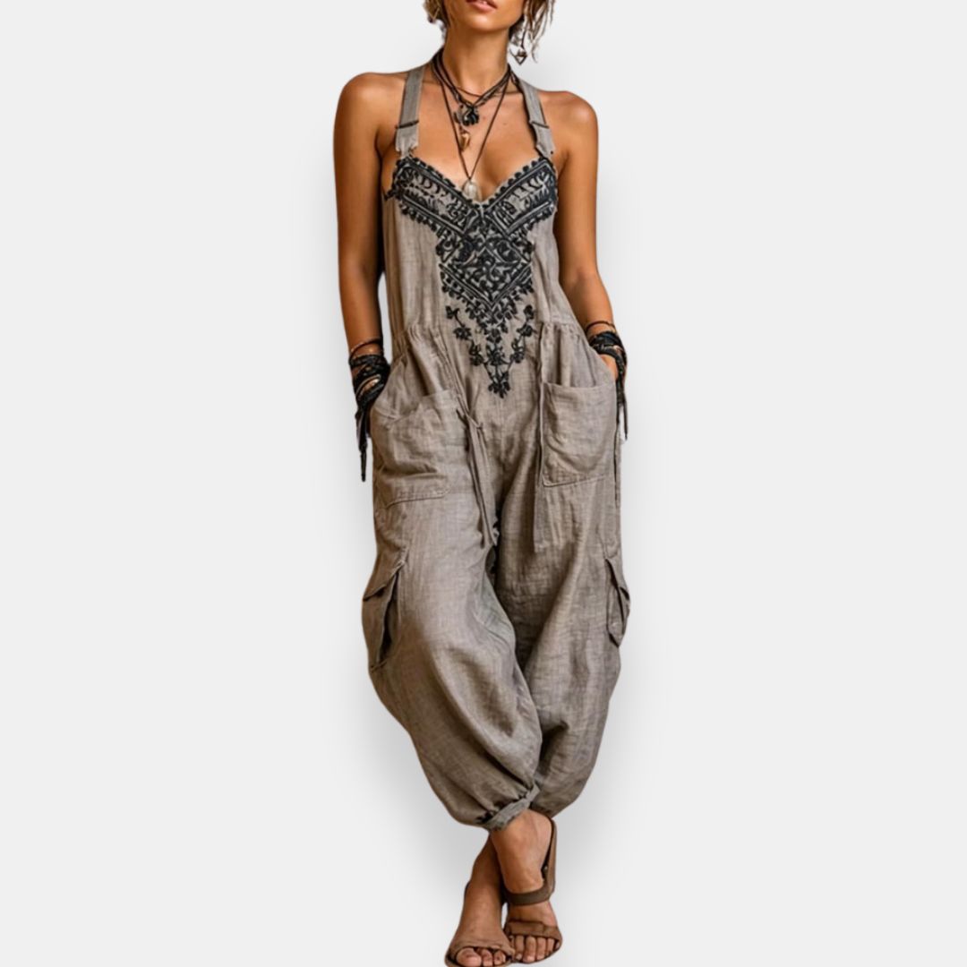María Teresa™ | Embroidered Boho Jumpsuit
