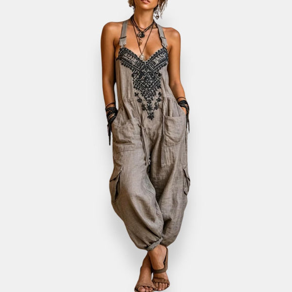 María Teresa™ | Embroidered Boho Jumpsuit