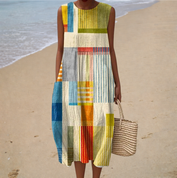 Comfortable Summer Dress Without Sleeves