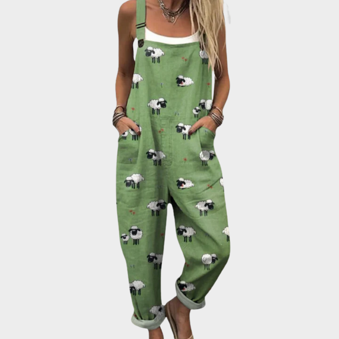 Laura - Work Jumpsuit with Print