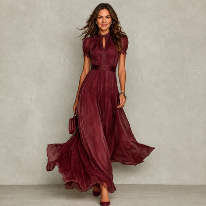 Zoey | Ruffle Neck Pleated