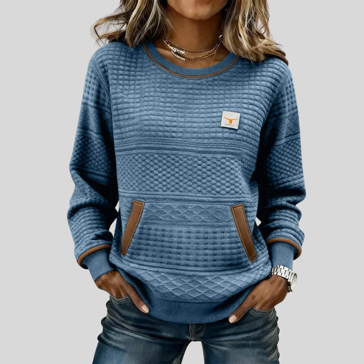 Etta | Textured Colourblock Sweatshirt