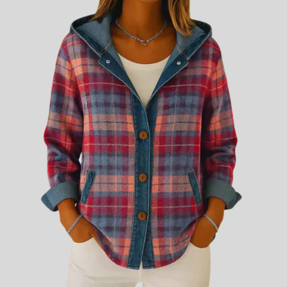 Imogen | Hooded Checked Jacket