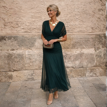 Norma - Off-Shoulder Chiffon Wrap Dress