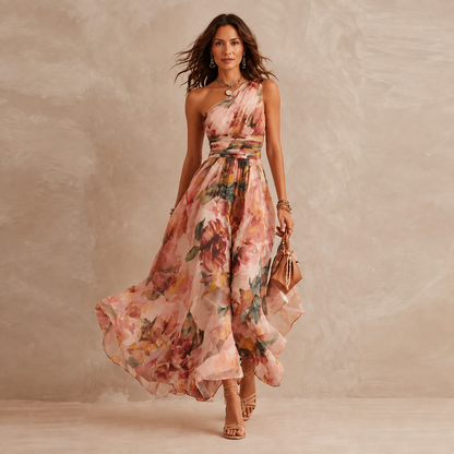 Celeste | One-Shoulder Floral Maxi