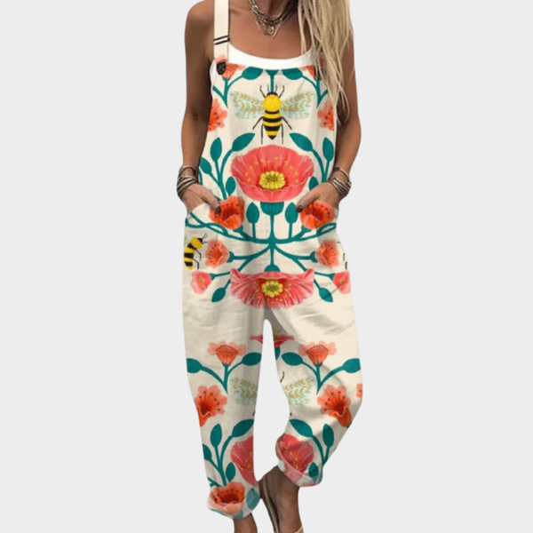 Comfortable Printed Overalls
