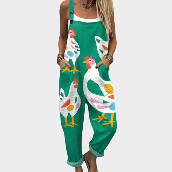 Comfortable Printed Overalls