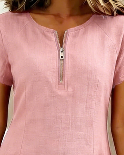 Aisley™ | Cotton Dress with Zip Closure