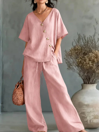 Nora | Button-Front Two-Piece Set