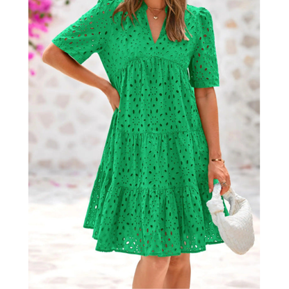 Marilyn - Chic Lace Ruffle Summer Dress