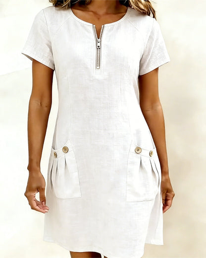 Aisley™ | Cotton Dress with Zip Closure
