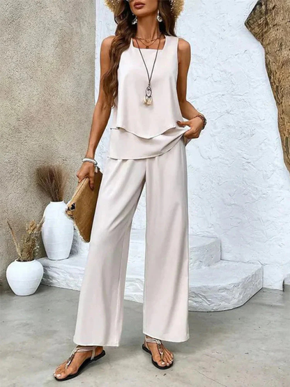Ovelynra™ | Sleeveless Top and Wide Trousers