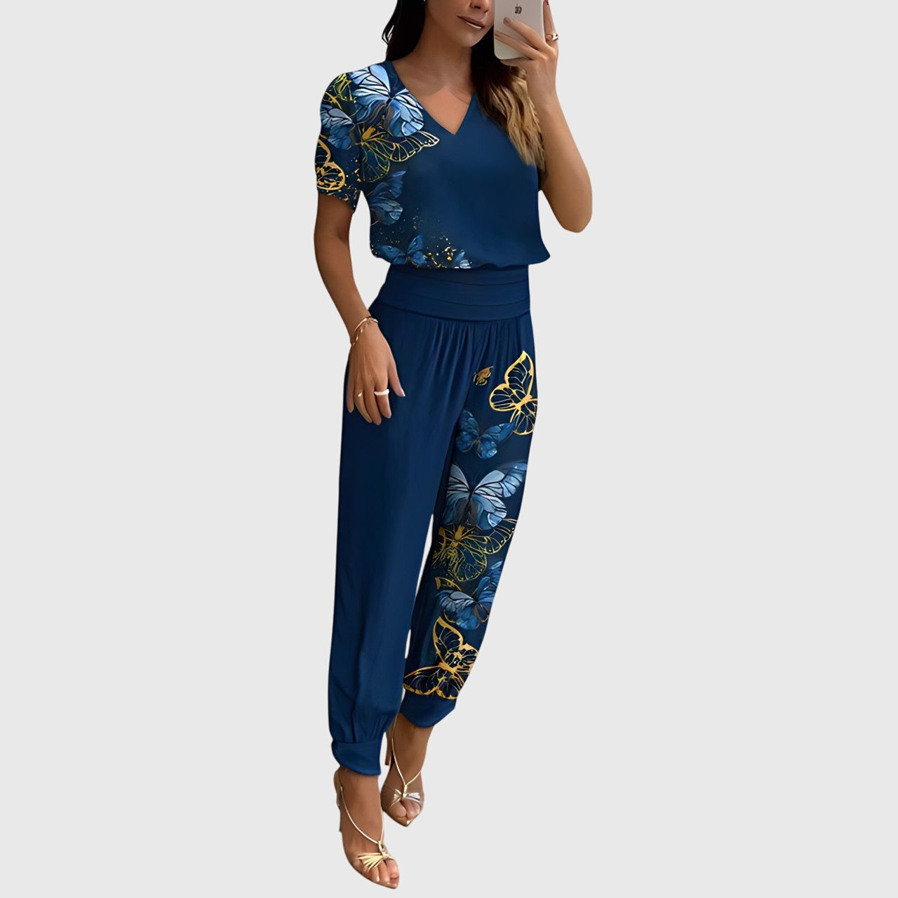 Jennifer™ | Trendy blouse and trousers set