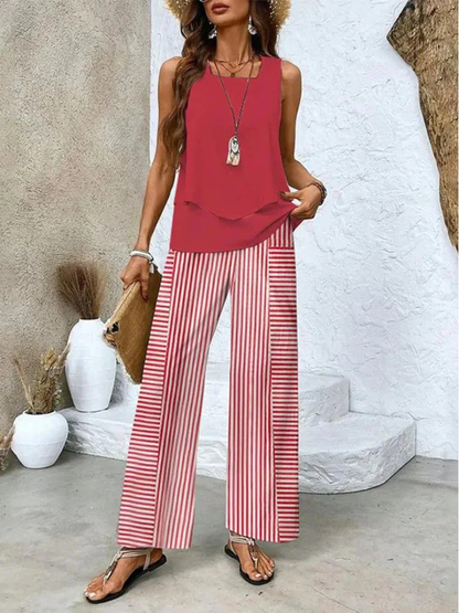 Ovelynra™ | Sleeveless Top and Wide Trousers