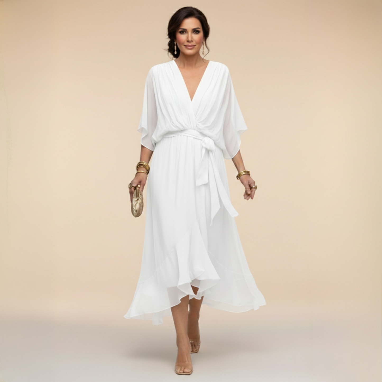 Macey - Lightweight Wrap Midi Dress