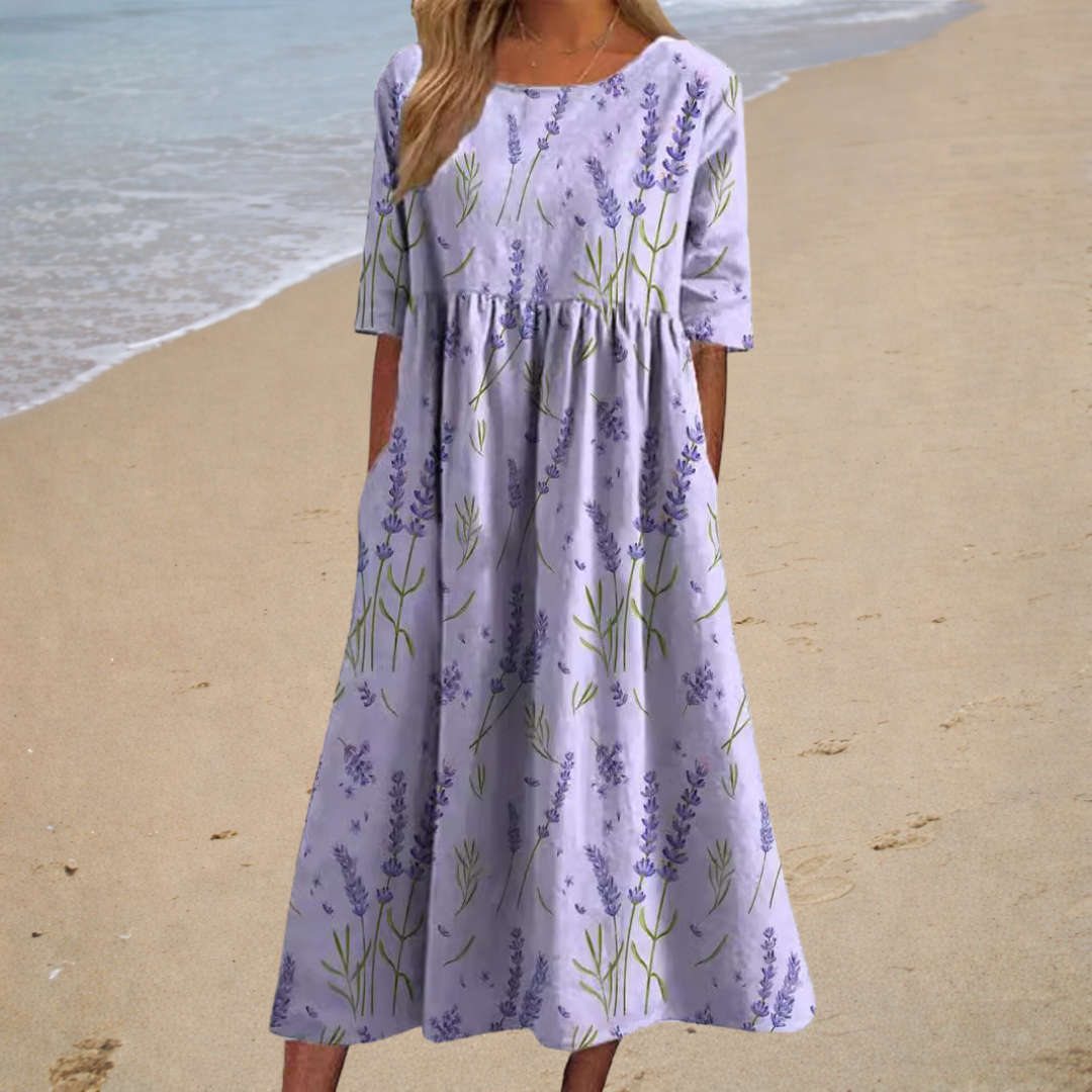 Flowing long dress, chic and comfortable