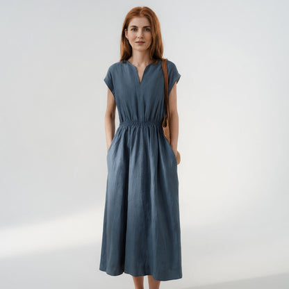 Lina — Fluid and Elegant Linen Blend Dress
