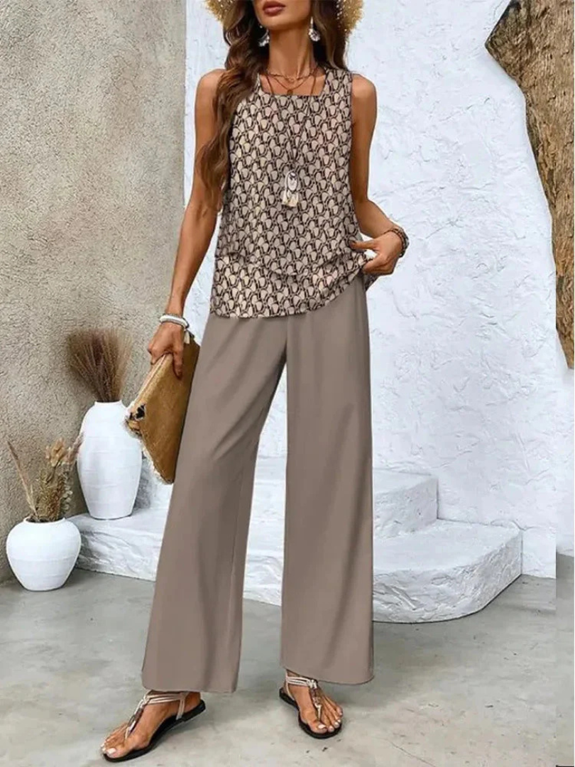 Ovelynra™ | Sleeveless Top and Wide Trousers