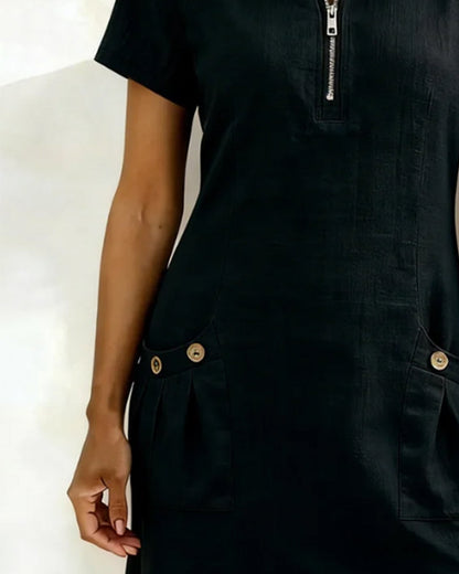 Aisley™ | Cotton Dress with Zip Closure