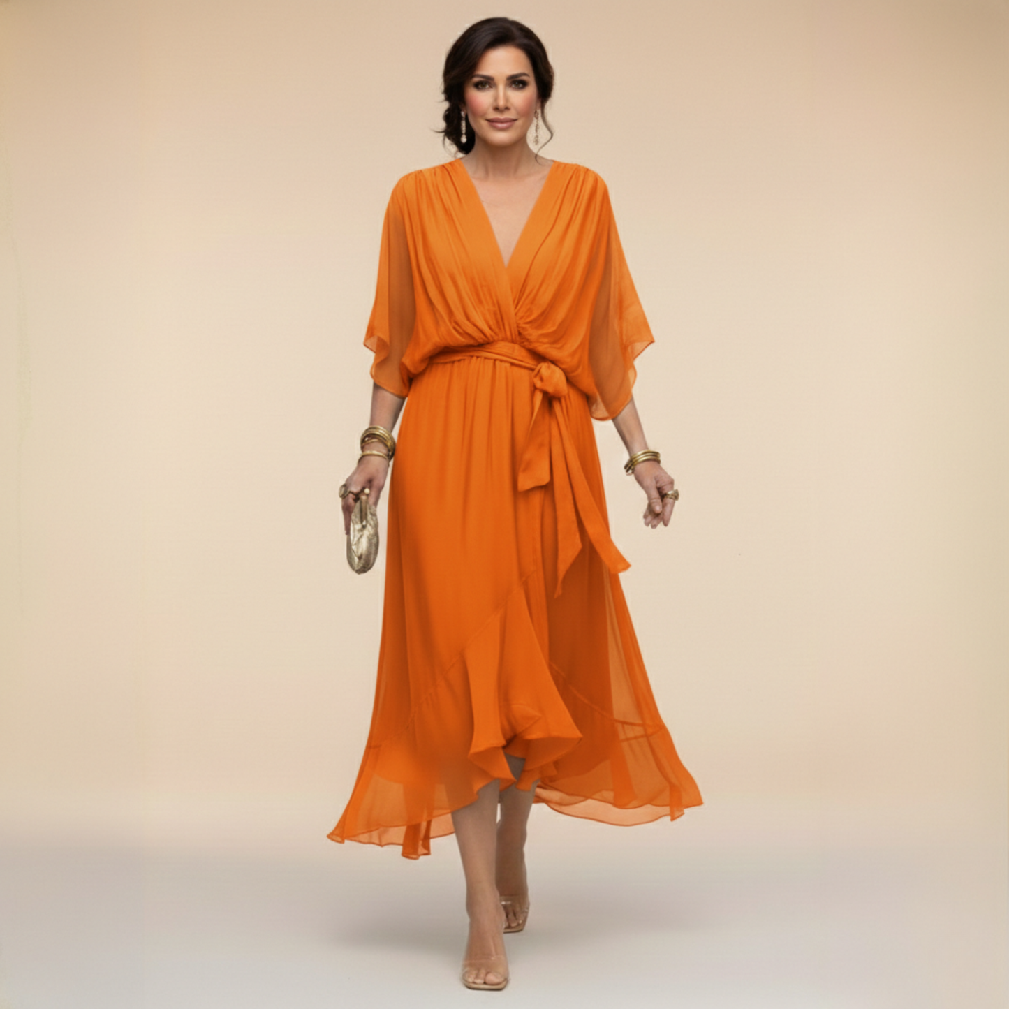 Macey - Lightweight Wrap Midi Dress