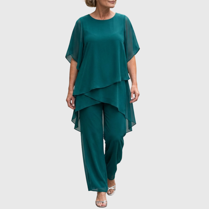Linda | Set with Draping Palazzo Trousers