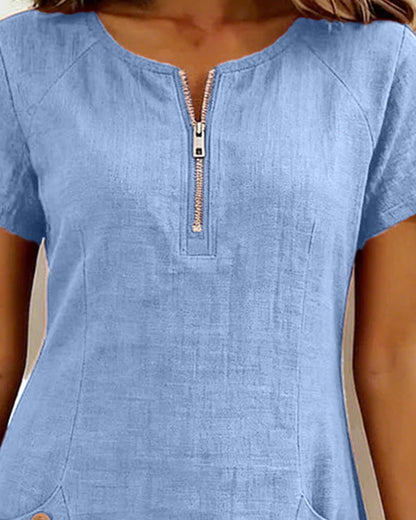 Aisley™ | Cotton Dress with Zip Closure