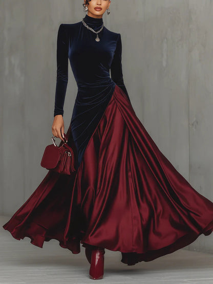 LUCRÈCE - Two-Tone Wrap Maxi Dress