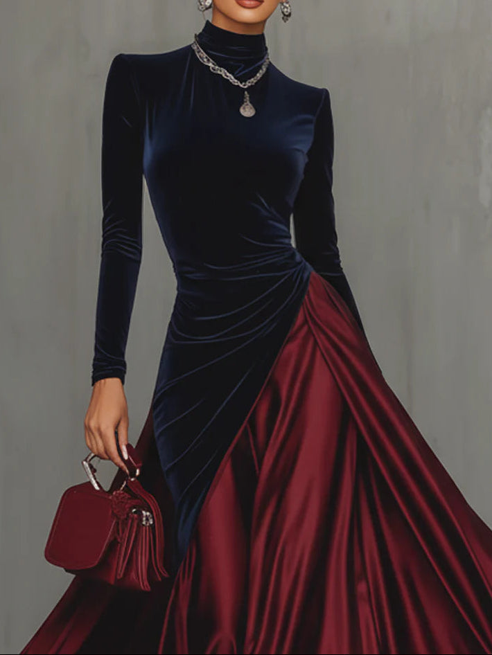 LUCRÈCE - Two-Tone Wrap Maxi Dress