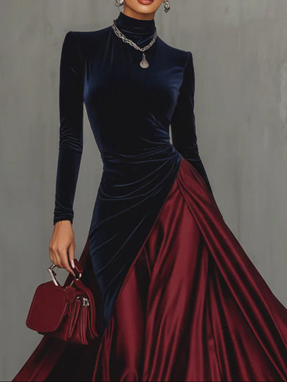 LUCRÈCE - Two-Tone Wrap Maxi Dress