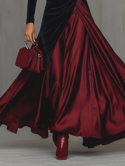 LUCRÈCE - Two-Tone Wrap Maxi Dress