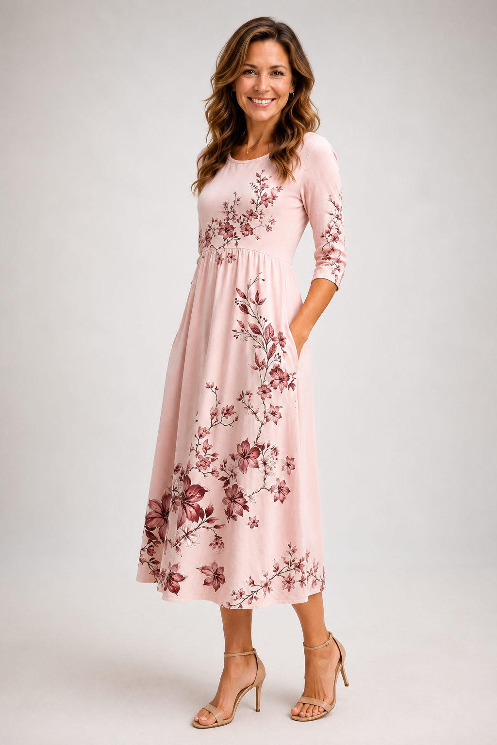Liora-Floral Midi Dress