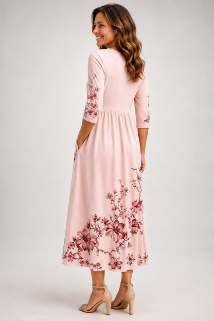 Liora-Floral Midi Dress