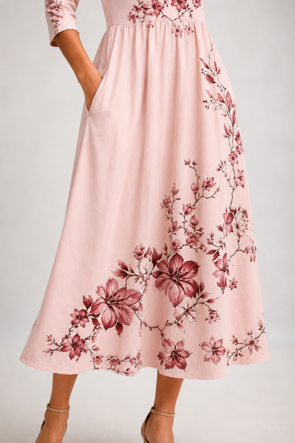 Liora-Floral Midi Dress