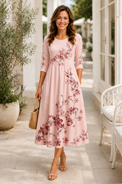 Liora-Floral Midi Dress
