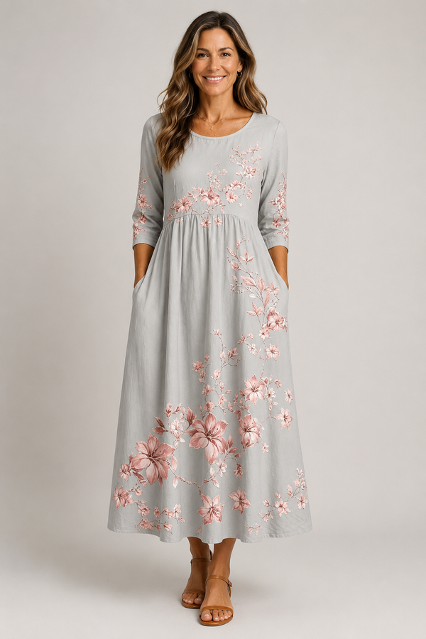 Amelie-Floral Midi Dress